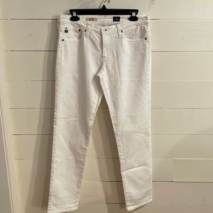 AG Adriano Goldschmied the Stilt Cigarette Leg White Jeans, Size 30R, Like New